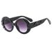 Men's Sunglasses Personality Pattern Round Sunglasses Large Frame Contrast Leopard Print Sunglasses Fashion Sunglasses For Women_viptrois.com