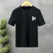 Popular Printed Short-sleeved T-shirt Men's Trendy Top 2025 Summer New Men's Round Neck Handsome Half-sleeve_viptrois.com