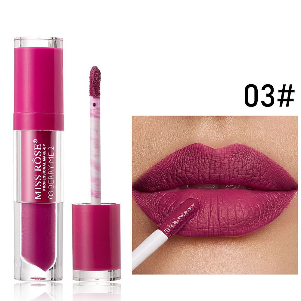 MISS ROSE Matte Matte Lip Gloss Multi Color Waterproof Long Lasting Not Easy To Fade Lip Glaze_viptrois.com