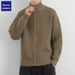 Romon Men's Casual Stand Collar Jacket 2024 Autumn New High-end Sweater Loose Fit Cardigan Coat_viptrois.com