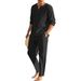 Men's Clothing Casual Solid Color Pocket Elastic Cotton And Linen Suit_viptrois.com