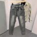 Men's Slim Straight Gray Jeans | Classic Fit With Signature Leather Patch | Comfort Stretch Denim For Everyday Wear_viptrois.com