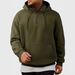 Men's Fleece Half-Zip Pullover Hoodie – Retro American Style Loose Fit Stand Collar Sweatshirt (S-XXXL, Kangaroo Pocket, Solid Colors)_viptrois.com