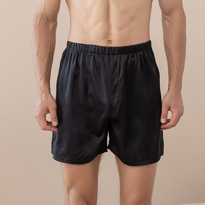 Pulse Huaye Summer Boxer Shorts Men's 100% Mulberry Silk Large Size Beach Pants Comfortable Breathable Cross-Border_viptrois.com