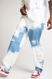 Men'S Loose-Fitting White Washed Straight Tie-Dye Denim Trousers_viptrois.com