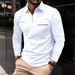 Men's Clothing Long Sleeved Polo Shirt Zipper Pocket Men's Sports Long Sleeved Tops Men_viptrois.com