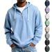 European And American New Heavyweight Long-Sleeve Hooded Jacket Men, Solid Color Loose Trendy Men's_viptrois.com