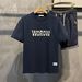 New Trendy Letter Printing Men's Clothing Round Neck Short Sleeve Summer Casual Simple T-shirt Cotton Top Couple T-shirt_viptrois.com
