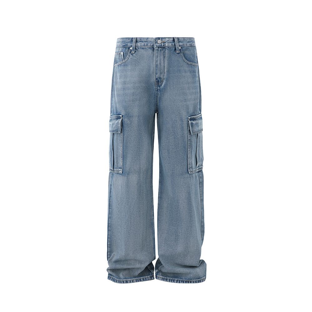 Men's Clothing Workwear Straight Jeans Men's Spring Loose Casual Long Pants Korean Style Trendy Wide Leg Pants_viptrois.com