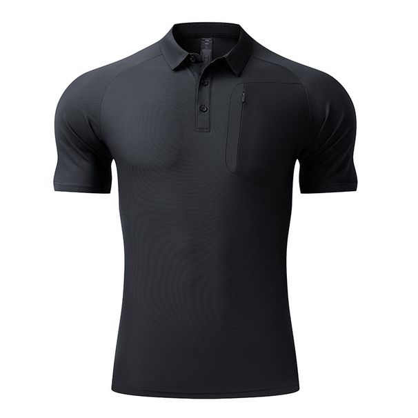 Men's Clothing Ice Sense Short Sleeved Polo Shirt Quick Drying Sports T Shirt Outdoor Sports Fitness Top_viptrois.com