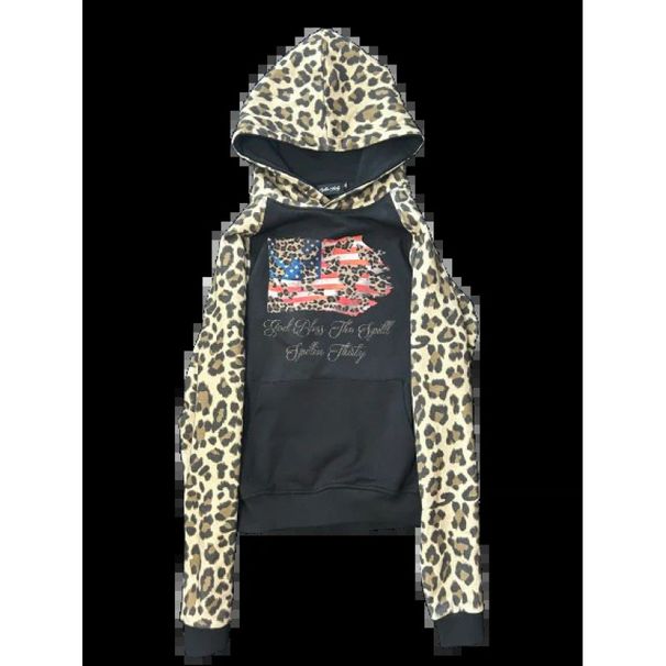 Men's Clothing Hot Selling Treet Style American Retro Style Flag Three Dimensional Pattern Y2K Design Leopard Print Sweatshirt_viptrois.com