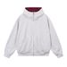 Vibe Trendy Brand Solid Color Loose Hooded Sweatshirt Autumn Winter Men's Simple Versatile Zipper Jacket Cardigan Coat_viptrois.com
