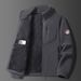 Men's Fleece Stand Collar Jacket, Windproof & Water-Resistant Zip-Up Winter Coat With Thick Polar Fleece Lining, Multi-Pocket Outdoor Sportswear_viptrois.com