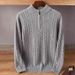 Pure Cross-Border Autumn Winter New Men's Thickened Cable Knit Sweater Zipper Half-Open High Collar Warm Knitted Base Shirt_viptrois.com
