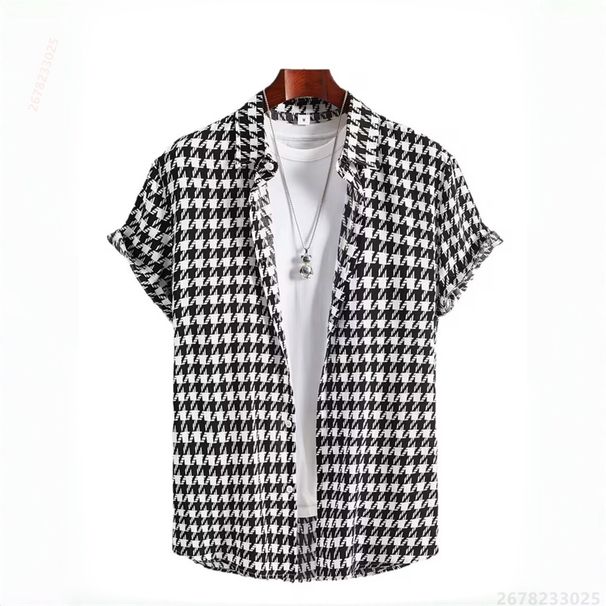 Camisa De Manga Corta Con Estampado De Periódico Para Hombre, Nueva Moda Verano 2026, Camisa Casual Con Cuello Solapa, Estilo Hawaiano, Tallas XS-6XL_viptrois.com