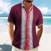 Men's New Summer Shirt Waffle Casual Lapel 3D Printed Button Short Sleeve Shirt_viptrois.com