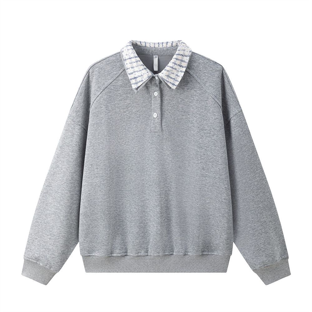 American Style Two-Piece Patchwork Double-Layer Turn-Down Sweatshirt Trendy Brand Men's Spring And Autumn Loose_viptrois.com