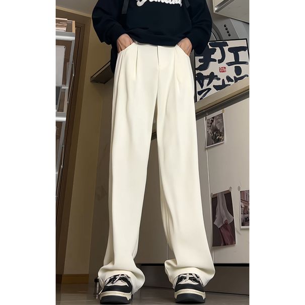 Men's Clothing Large Size Drape Casual Trousers For Men And Women Summer Ice Silk Thin Loose Straight Long Trousers Drape Suit Trousers_viptrois.com