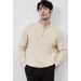 Men's Henley Collar Knit Sweater – Lightweight, Business Casual, Long Sleeve (M-XXXL, White/Black/Green/Apricot)_viptrois.com