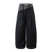Men's Clothing Splicing Contrast Color Wide Leg Pants Casual Pants Men's Spring Loose Design Trendy Brand Ins Hip Hop Mopping Pants Trousers_viptrois.com
