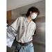 American Style Coconut Tree Embroidery Cuban Striped Short Sleeve Men Summer New Turn-down Collar Loose Casual Shirt_viptrois.com