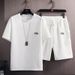 Men's Clothing Source manufacturer casual sports suit men's summer thin large size loose casual short sleeved T shirt shorts two piece suit_viptrois.com