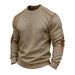 Cross-Border Foreign Trade New Hot Selling Long Sleeve Waffle Round Neck Top Sports Casual Men's T-Shirt_viptrois.com