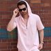 Men's Clothing Summer Men's Return To The Palace Map Hooded Zipper Cardigan Outdoor Leisure Short Sleeved Men's Jacket_viptrois.com
