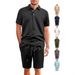 Men's Clothing Pallet Large Horizontal Striped Jacquard Cloth Solid Color Loose Men's Casual Sports Suit_viptrois.com