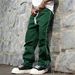 Men's Summer Trendy Style Drawstring Trousers Solid Color Versatile Everyday Casual Bottoms Ready to Ship_viptrois.com