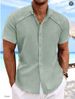 Men's Clothing New Shirt Hawaiian Casual Short Sleeved Solid Color Large Size Shirt Style Summer Beach Solid Color Men's Shirt_viptrois.com