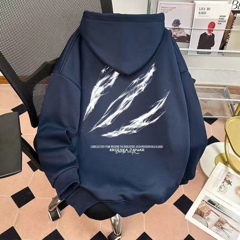 New Printed Hoodie With Hooded Style, Casual And Fashionable Design, Versatile And Loose Top_viptrois.com