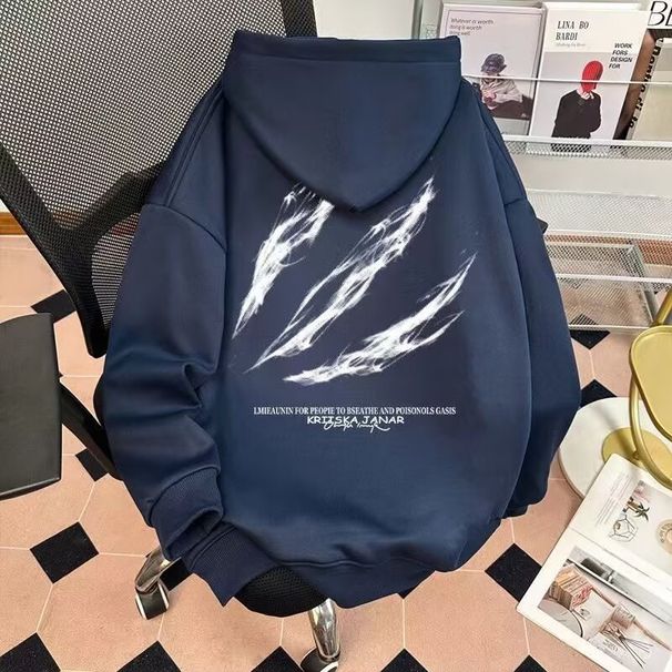 New Printed Hoodie With Hooded Style, Casual And Fashionable Design, Versatile And Loose Top_viptrois.com