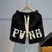 Men's Vintage Letter Print Athletic Shorts, Loose Fit Casual 5-Pocket Sport Shorts For Streetwear Breathable Polyester Blend_viptrois.com