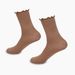 Spring and summer thin white wood ear edge pile socks Japanese JK socks women's Lolita Mary Jane shoes lace mid tube socks_viptrois.com