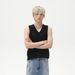 MTLCLOTHES Men's Clothing | Niche V-neck Thin Solid Color Jacquard Sleeveless Knitted Top Daily Base Vest Casual_viptrois.com