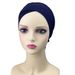 Women's Hijab solid color bottoming hat comfortable breathable hat modal cotton forehead cross two way turban hat_viptrois.com