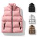 Men's Stand Collar Cotton Vest Jacket – Casual Loose Fit, Winter Fashion B-Letter Design, Black/White/Pinkish/Brown (Sizes M-5XL)_viptrois.com