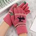 Christmas sock Extra fleece Christmas Deer jacquard knitted warm touch screen gloves with finger for outdoor use_viptrois.com