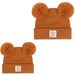 Children's knitted hat All fine knitted wool pullover hat baby cute double ball hat_viptrois.com