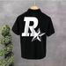 Men's Clothing Short Sleeved Polo Shirt Trendy Printed Letters Lapel Casual T Shirt_viptrois.com