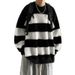Sweater Men's Autumn And Winter American Retro New Contrasting Stripes Trend Solid Color Couple Bottoming Shirt_viptrois.com