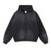 Men's Clothing High-Street Washed Gradient Zip Hoodie – 420g Heavyweight Distressed Cotton, Drop Shoulder, Dual-Zip Unisex Oversized Fit_viptrois.com