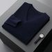 Pure Men's V-Neck Cashmere Solid Color Sweetheart Neck Middle-Aged Youth Sweater Business Casual Warm Wool Base Knitwear_viptrois.com
