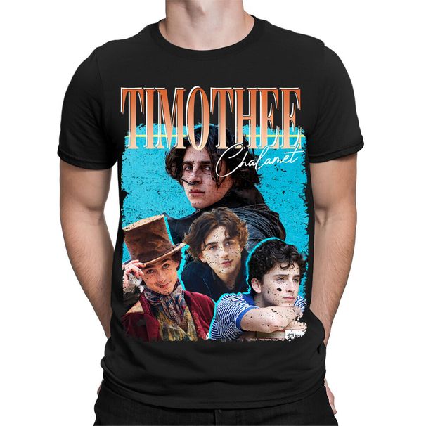 Timothee Chalamet TV Actor Retro Vintage Mens Womens 100% Cotton T-shirt Mens Tees Tops Tee Top #TA-17_viptrois.com