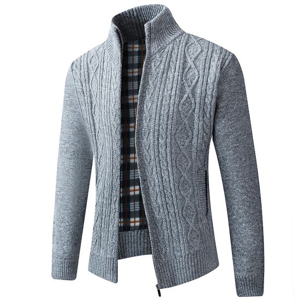 Pulse Factory Direct Wholesale Foreign Trade One-Piece Dropshipping Men's Cardigan Fleece-Lined Thickened_viptrois.com