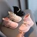 Child's shoes Fashion Princess small shoes Children's plush patent leather big head dance shoes flying knit leather shoes_viptrois.com