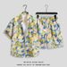 Men's Clothing Ice Silk Suit Men's Quick Drying Summer Short Sleeved Shirt Loose Large Size Floral Beach Shorts Couple Matching Two Piece Suit_viptrois.com