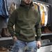 Half-Zip Hooded Men's Sweatshirt Thick Heavyweight Loose Casual Long Sleeve T-Shirt Half-Open Collar Pullover Jacket_viptrois.com