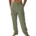 Men's Cargo Pants – Loose Fit Multi-Pocket Trousers, Breathable Linen-Blend For Comfort & Style_viptrois.com